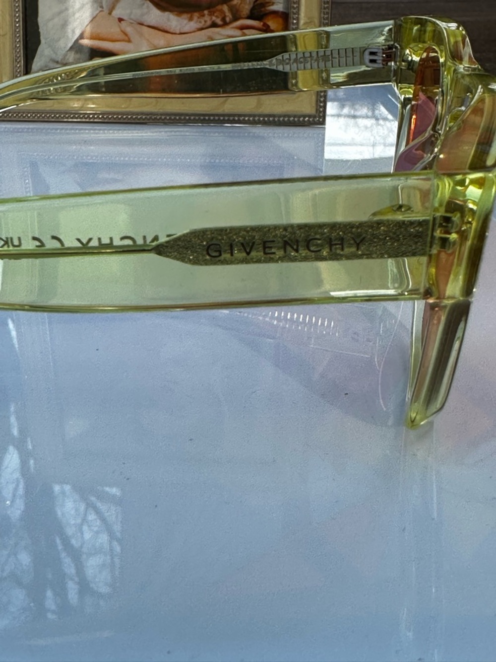 Givenchy GV400020 Translucent Green Sunglasses Pink Lens w/ COA - Picture 5 of 12
